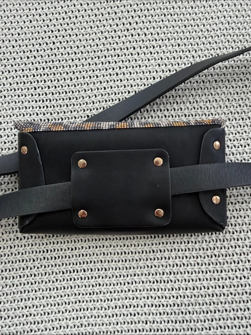 Leopard Print Belt Bag - Brown/Black